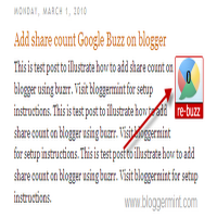 Add Google Buzz Share Count Button On Blogger / Blogspot
