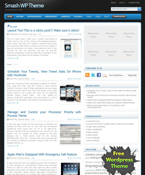 Smash free premium wordpress theme