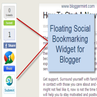 Mashable Like Floating Social Bookmarking Widget For Blogger