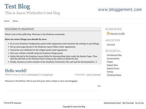 wp thesis custom homepage