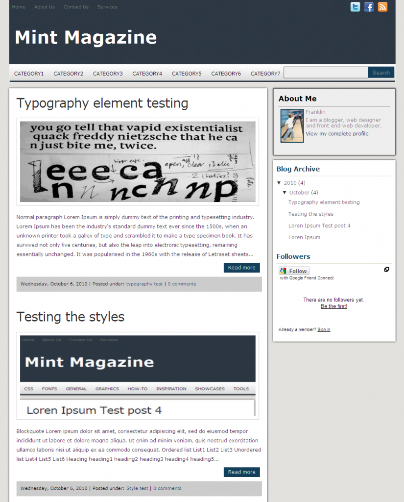 Mint Magazine premium Blogger template