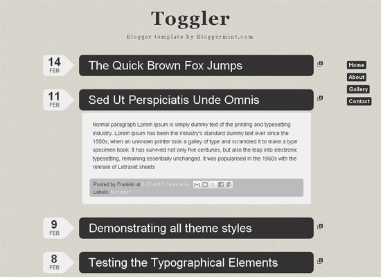 toggler blogger template