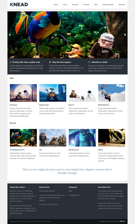 knead wordpress photographhy theme