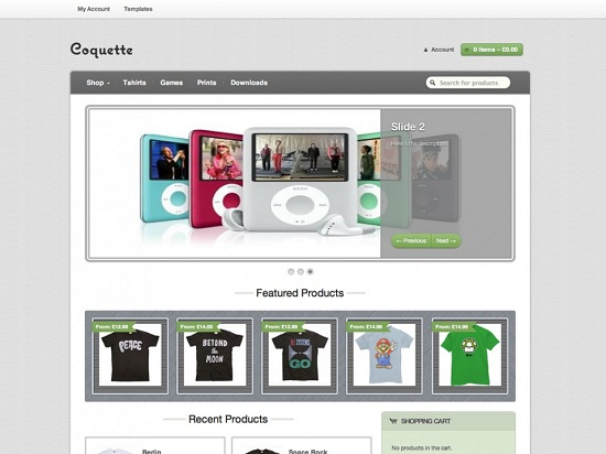 coquette theme screenshot