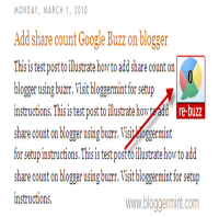 Google buzz share count