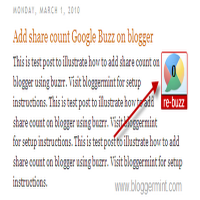 Google buzz share count
