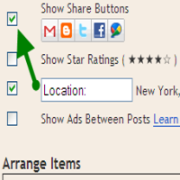 blogger introduced share button