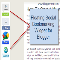 floating social bookmark widget